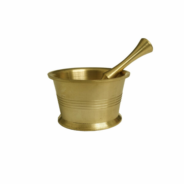 Persian Brass Mortar & Pestle for Grinding & Pounding Spices Model Anushirvan