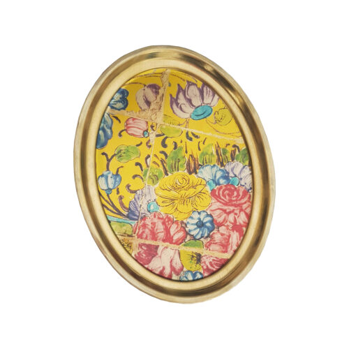 Persian Brass Serving Tray Elegance in Floral Design
