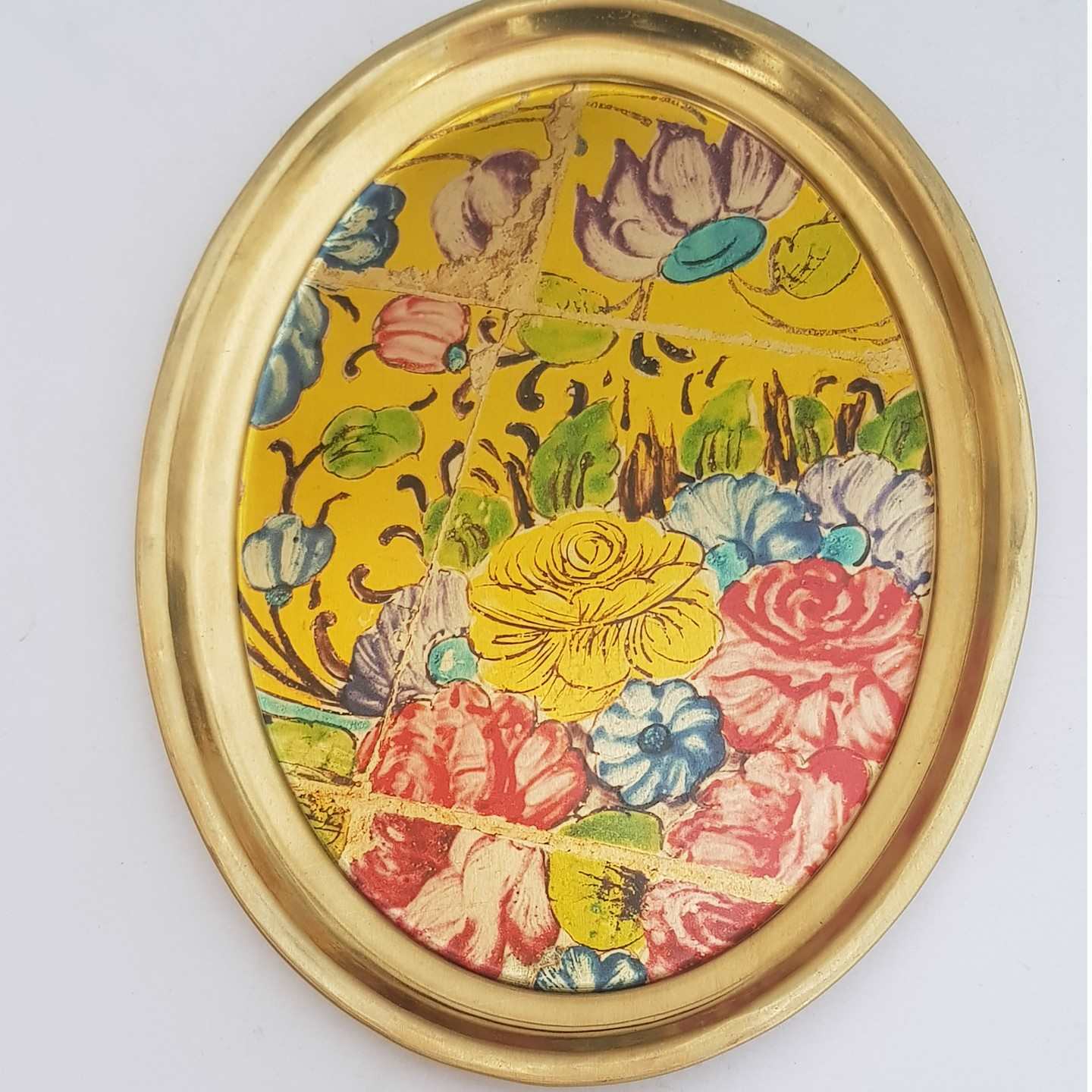 Persian Brass Serving Tray Elegance in Floral Design