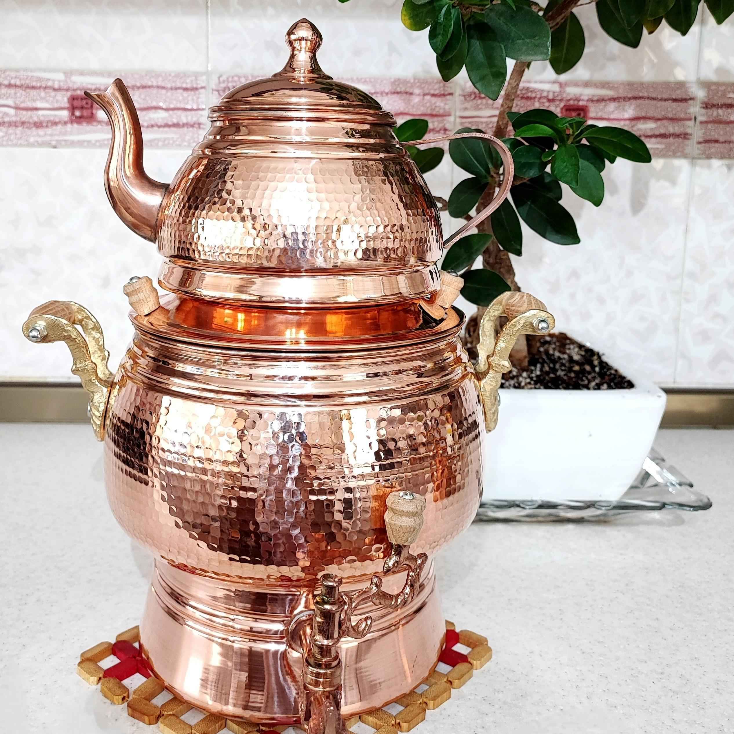 Persian Copper Double Teapot Hammered Abnus