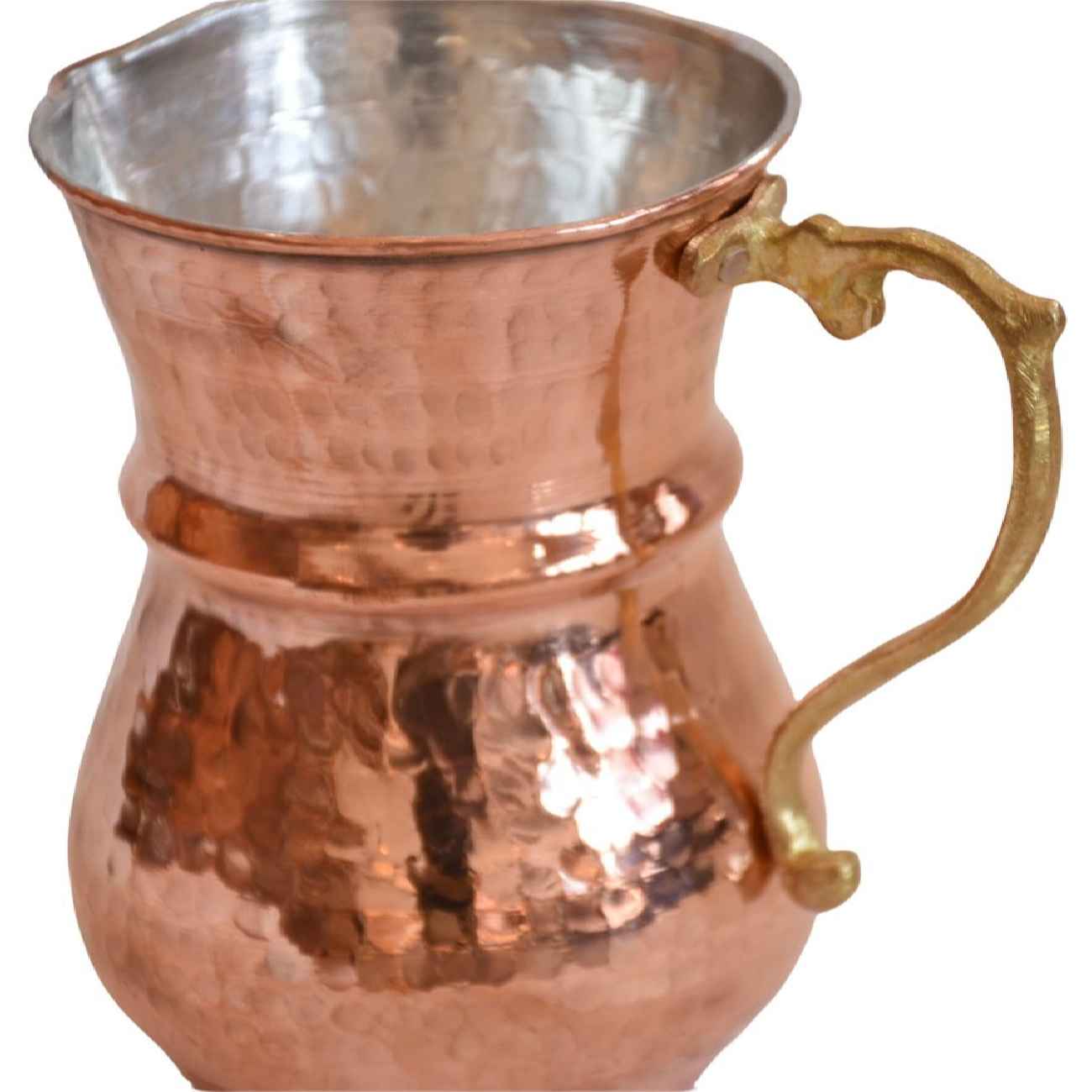 Persian Copper Pitcher with Brass Handle Hammered & Handcrafted