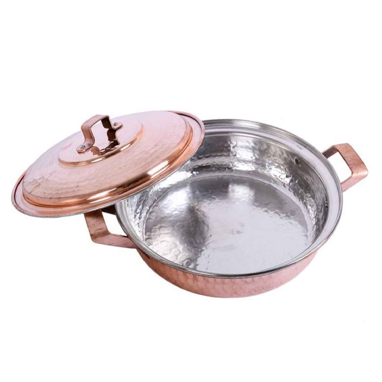 Persian Copper Sauté Pan – Hammered with Lid (Negar Model)