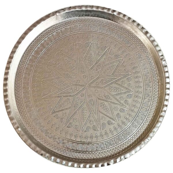 Persian Copper Serving Tray Hammered Traditional Hand Engraved