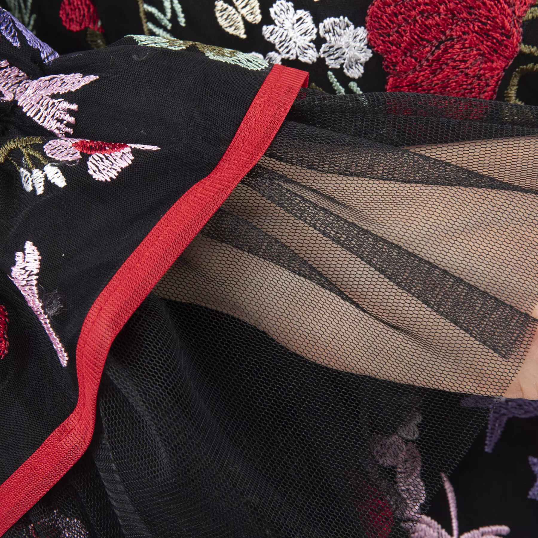 Persian Embroidered Manto with Floral Design