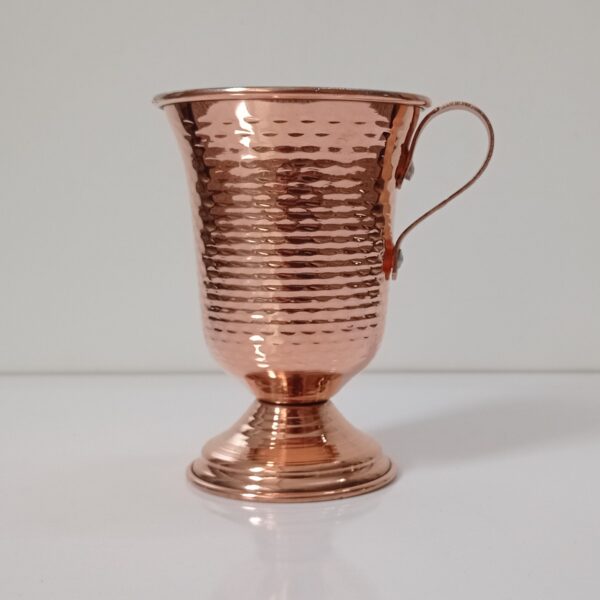 Persian Copper Cup - Handcrafted with Handle for Cold Drinks - Hammered Parastoo