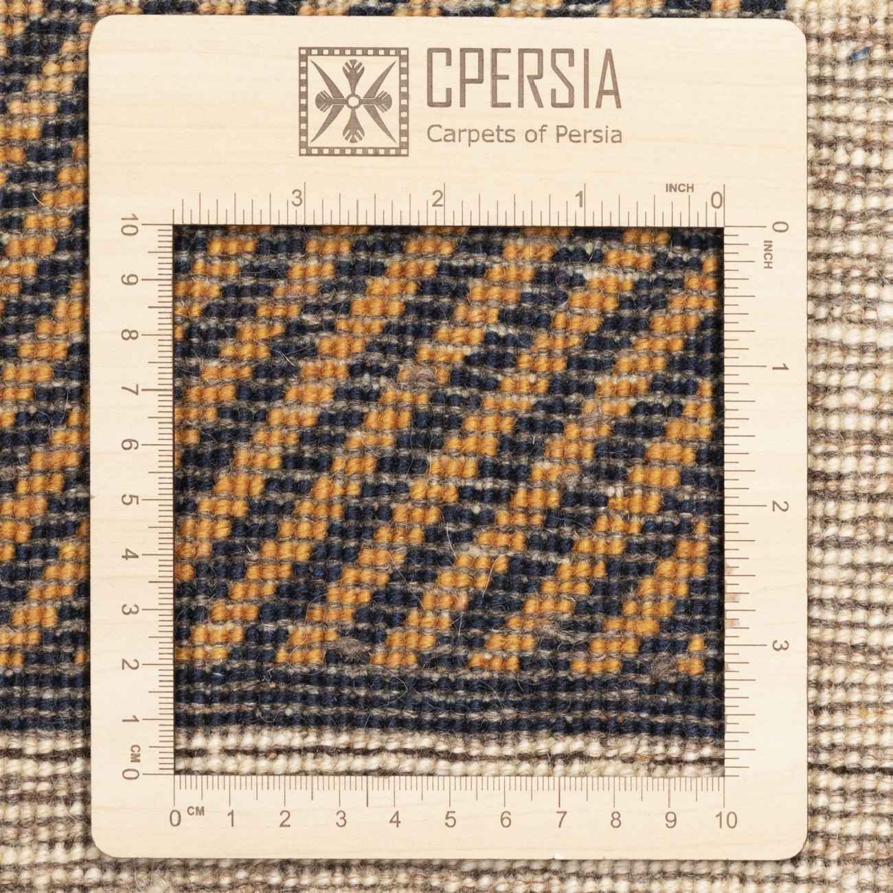 Persian Gabbeh Rug with Wool Genuine Handwoven in Fars Checkered Cream