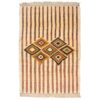 Persian Gabbeh Rug with Wool Handwoven in Fars Striped Geometric Cream