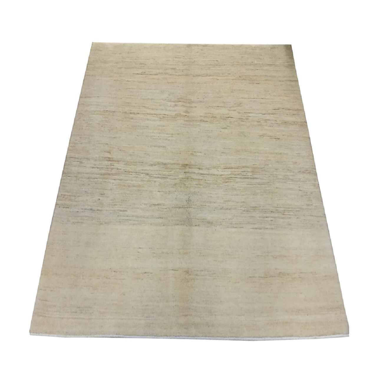 Persian Gabbeh Rug with Wool Handwoven in Iran Cream