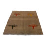 Persian Gabbeh Rug with Wool Handwoven in Shiraz Tree Motifs Brown