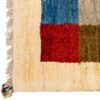 Persian Gabbeh Wool Rug Authentic Handwoven in Fars Checkered Cream