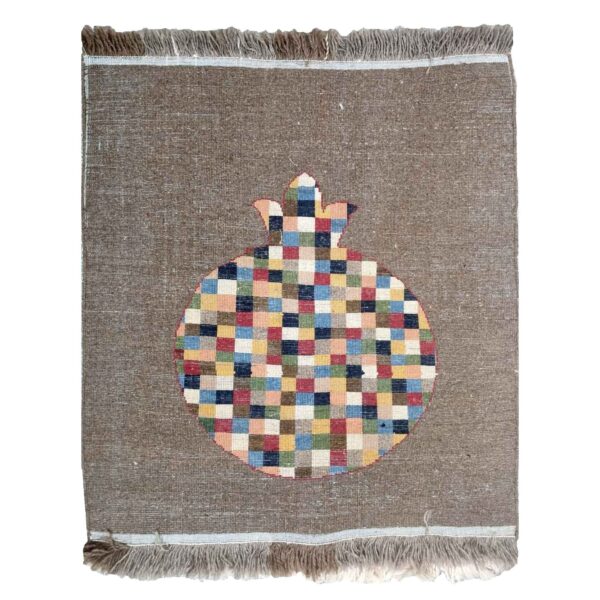 Persian Gabbeh Wool Rug Handwoven in Golestan Pomegranate Brown