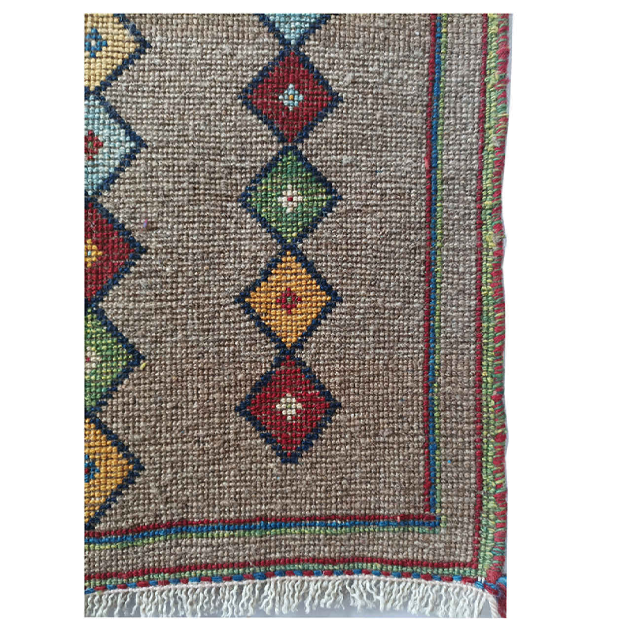 Persian Gabbeh Wool Rug Handwoven in Shiraz Geometric Brown