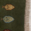 Persian Gabbeh Wool Rug Handwoven in ‌Shiraz Tree Motifs Green