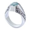 Persian Green Emerald Silver Ring For Men Handcrafted