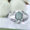 Persian Green Emerald Silver Ring For Men Handcrafted