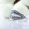 Persian Green Emerald Silver Ring For Men Handcrafted