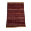 Persian Kilim Rug with Wool Handwoven in Ghoochan Striped Maroon