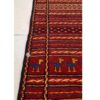 Persian Kilim Rug with Wool Handwoven in Ghoochan Striped Maroon