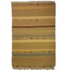 Persian Kilim Rug with Wool Handwoven in Striped Cream