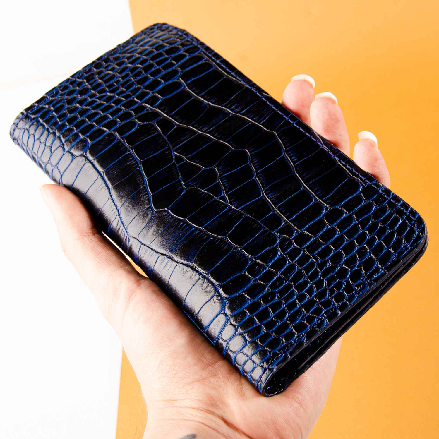 Persian Leather Long Wallet with Embossed Design