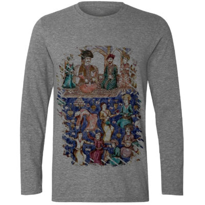 Persian Long Sleeve T-Shirt with Traditional Design for Men
