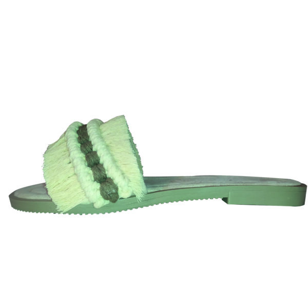Macrame Boho Chic Flat Slippers for Women Model Baft