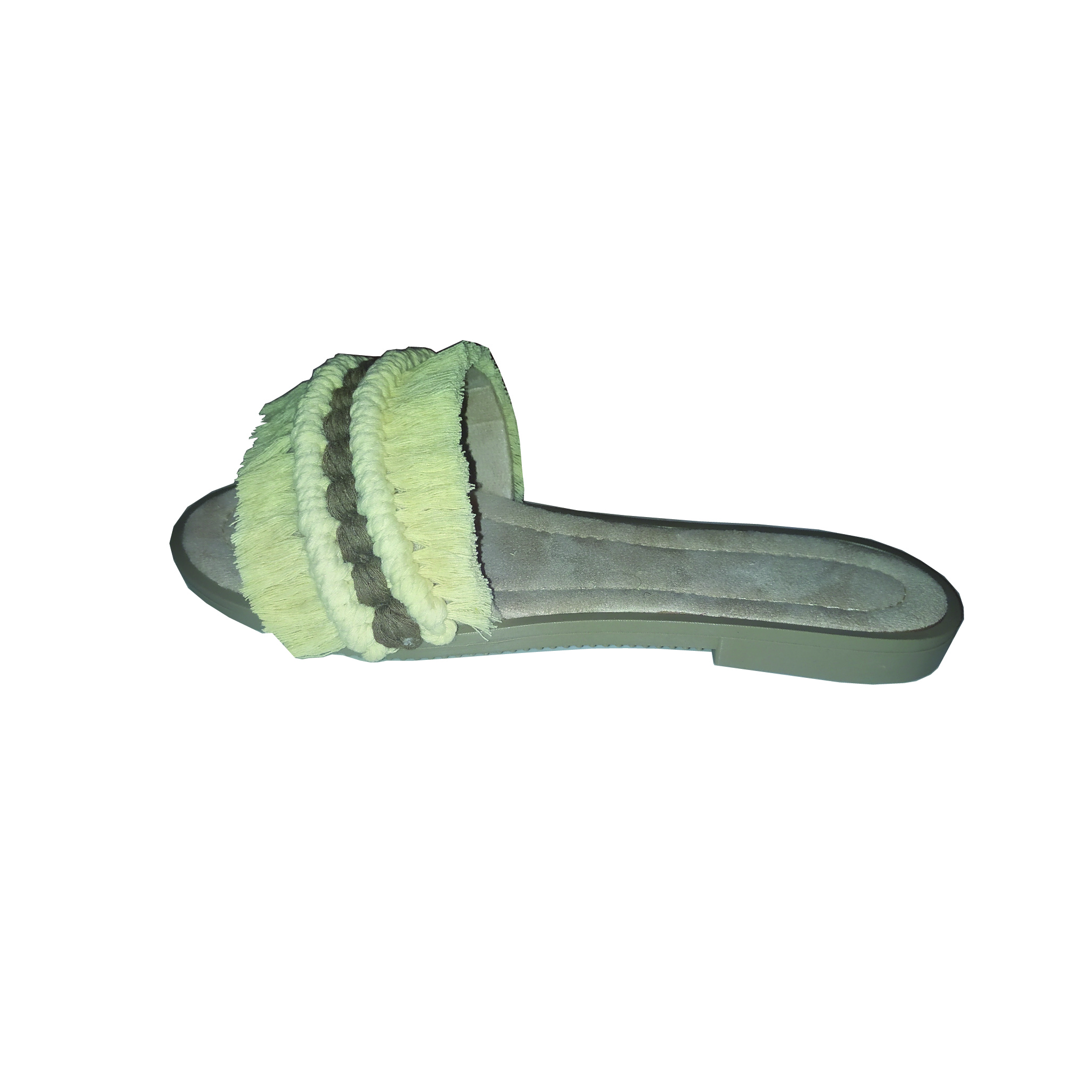 Macrame Boho Chic Flat Slippers for Women Model Baft