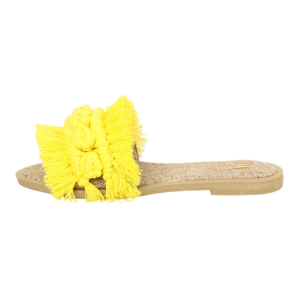 Macrame Boho Chic Slippers for Women in Yellow