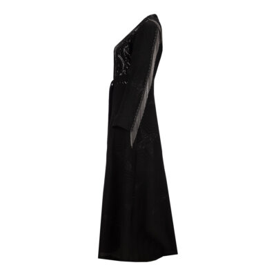 Persian Manto for Women with Black Crepe Fabric Model Pargol