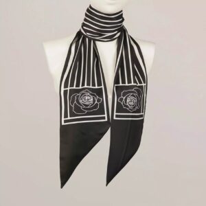 Persian Neck Scarf for Women with Striped Design Model Flower
