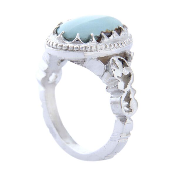 Persian Neyshabur Turquoise Silver Ring for Men