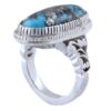 Persian Neyshabur Turquoise Silver Ring for Men Handcrafted