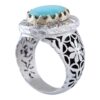 Persian Neyshabur Turquoise Silver Ring for Men Handcrafted