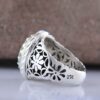 Persian Neyshabur Turquoise Silver Ring for Men Handcrafted