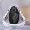 Persian Neyshabur Turquoise Silver Ring for Men Handcrafted