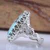Persian Neyshabur Turquoise Silver Ring for Men Handcrafted AM_4806