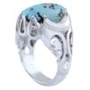 Persian Neyshabur Turquoise Silver Ring for Men Handcrafted AM_4807