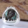 Persian Neyshabur Turquoise Silver Ring for Men Handcrafted AM_4807