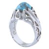 Persian Neyshabur Turquoise Silver Ring for Men Model Drop