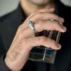 Persian Neyshabur Turquoise Silver Ring for Men Model Drop
