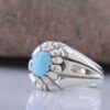 Persian Neyshabur Turquoise Silver Ring for Men Model Spider