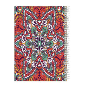 Persian Notepad with Eslimi Design, Orange Edition, Pocket-Sized Notebook