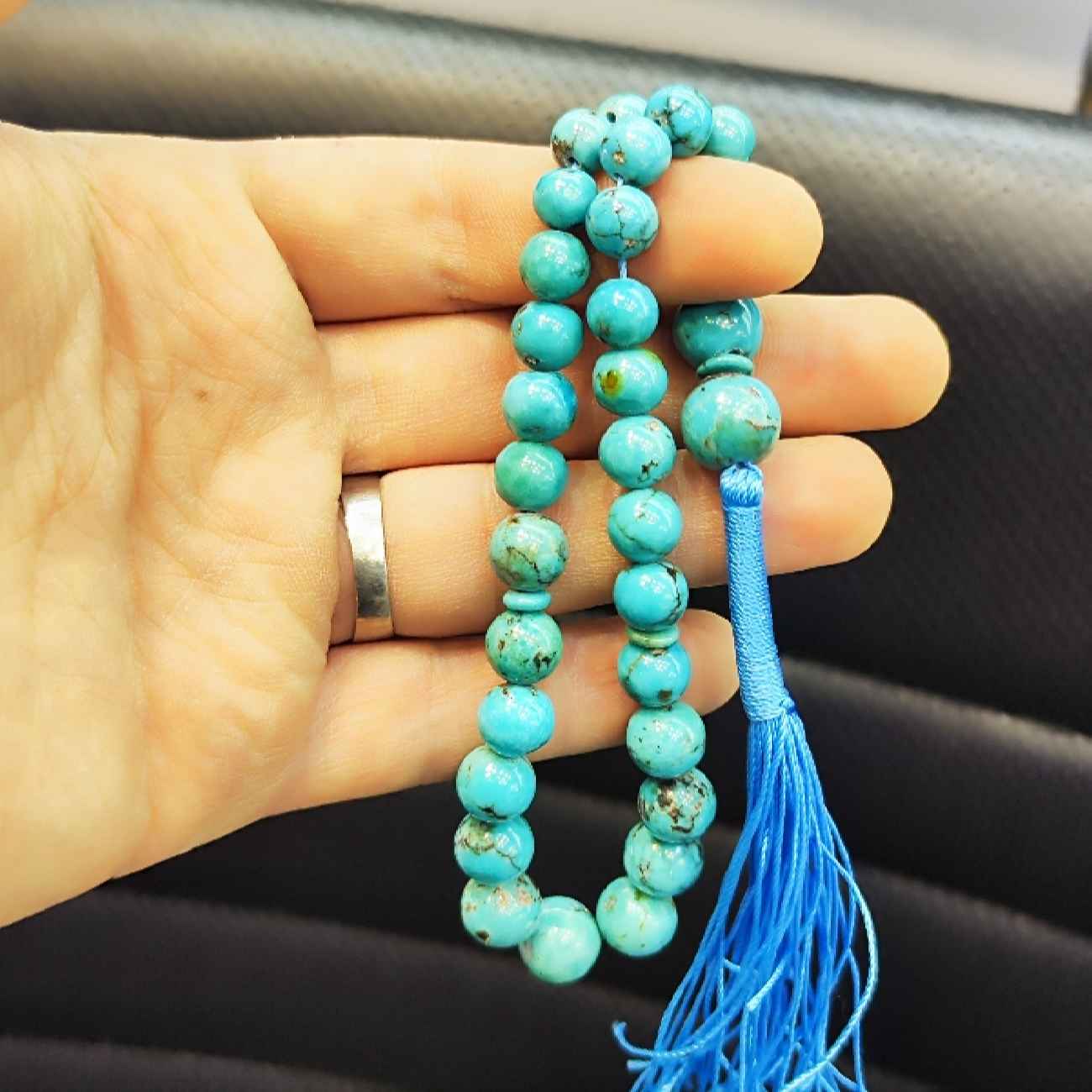 Persian Neyshabur Turquoise Rosary: 33 Prayer Beads Tasbih