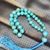 Persian Neyshabur Turquoise Rosary: 33 Prayer Beads Tasbih