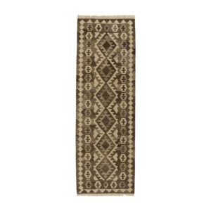 Persian Rug Table Runner Handwoven in Qashqai Style Brown
