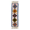 Persian Rug Table Runner Handwoven in Qashqai Style Geometric White