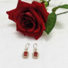Persian Silver Earrings with Agate Gemstone