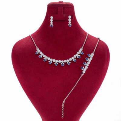 Persian Silver Jewelry Set with Ruby Gemstone for Women