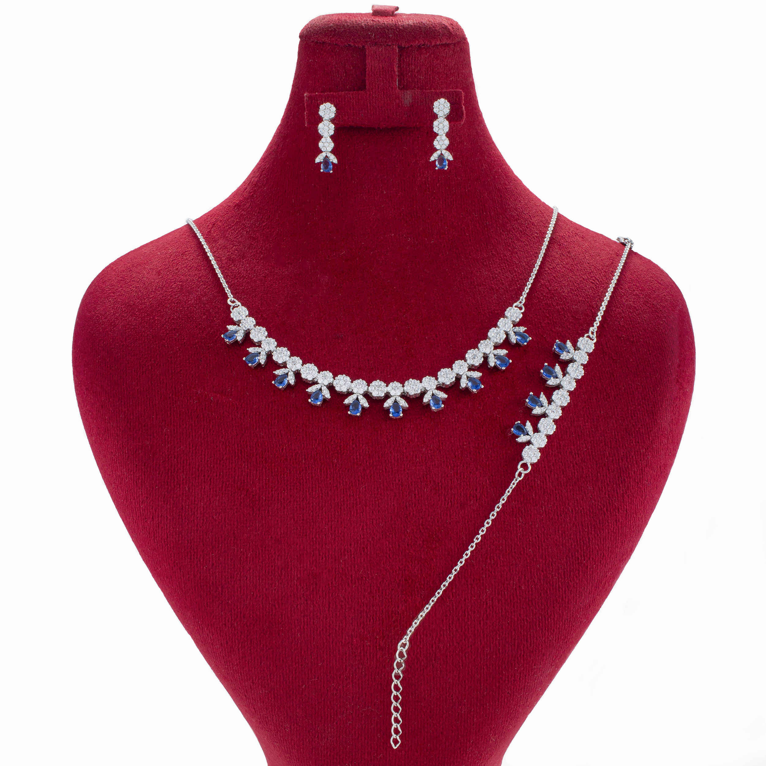 Persian Silver Jewelry Set with Ruby Gemstone for Women