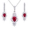 Persian Silver Jewelry Set with Ruby Gemstone for Women Amilis